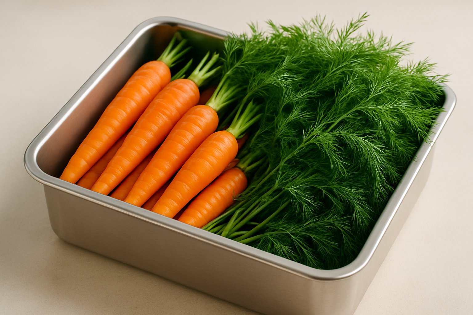 19+ Mixed Herb Veggie Container Ideas: Space-Saving Solutions for Urban Gardeners 8 A deep container filled with fresh orange carrots and green dill herbs.