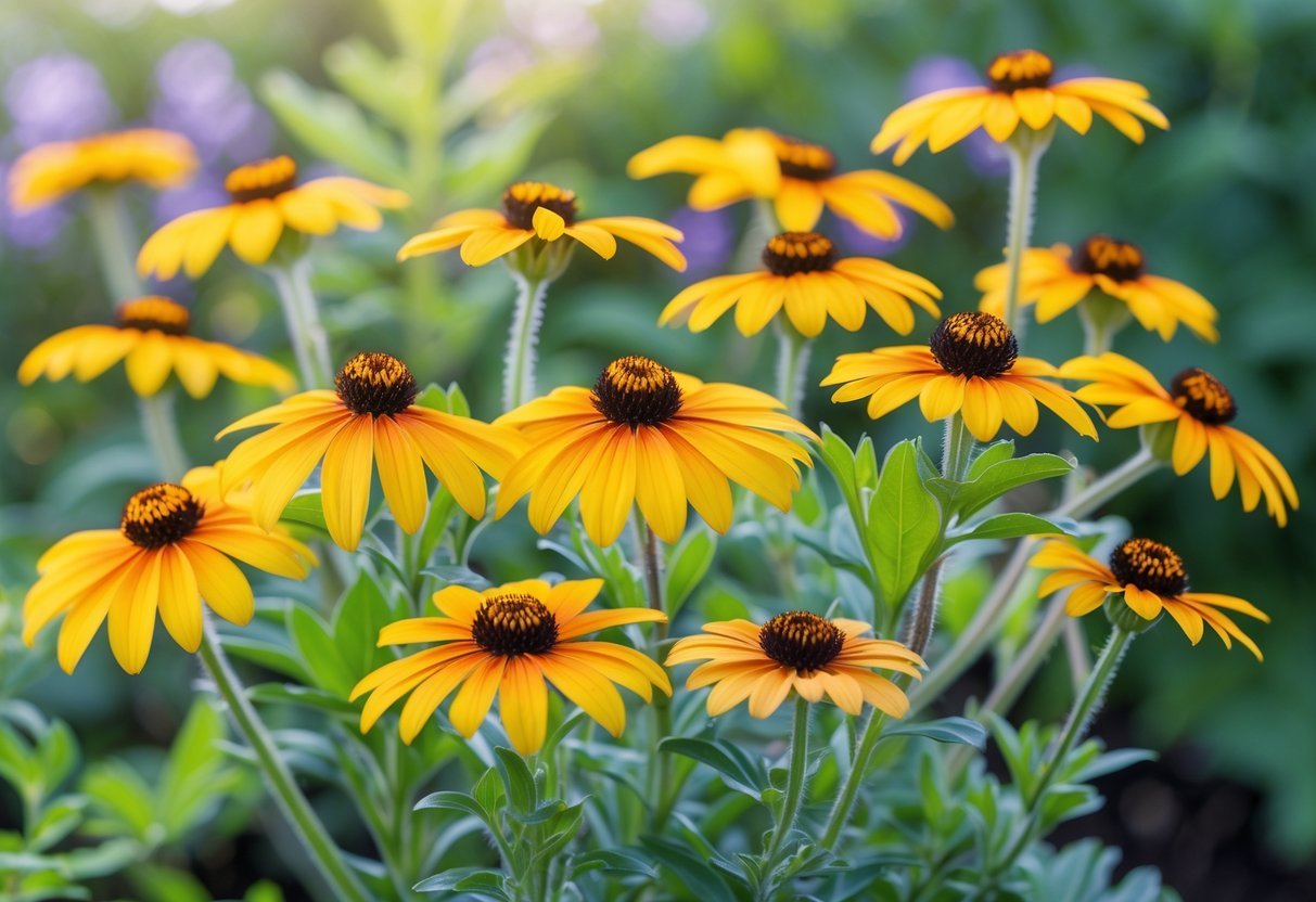 21+ Easy to Grow Flowers from Seeds: Low-Maintenance Varieties Perfect for US Gardeners 11 Close-up of bright yellow Black-Eyed Susan flowers with dark centers growing in a garden.