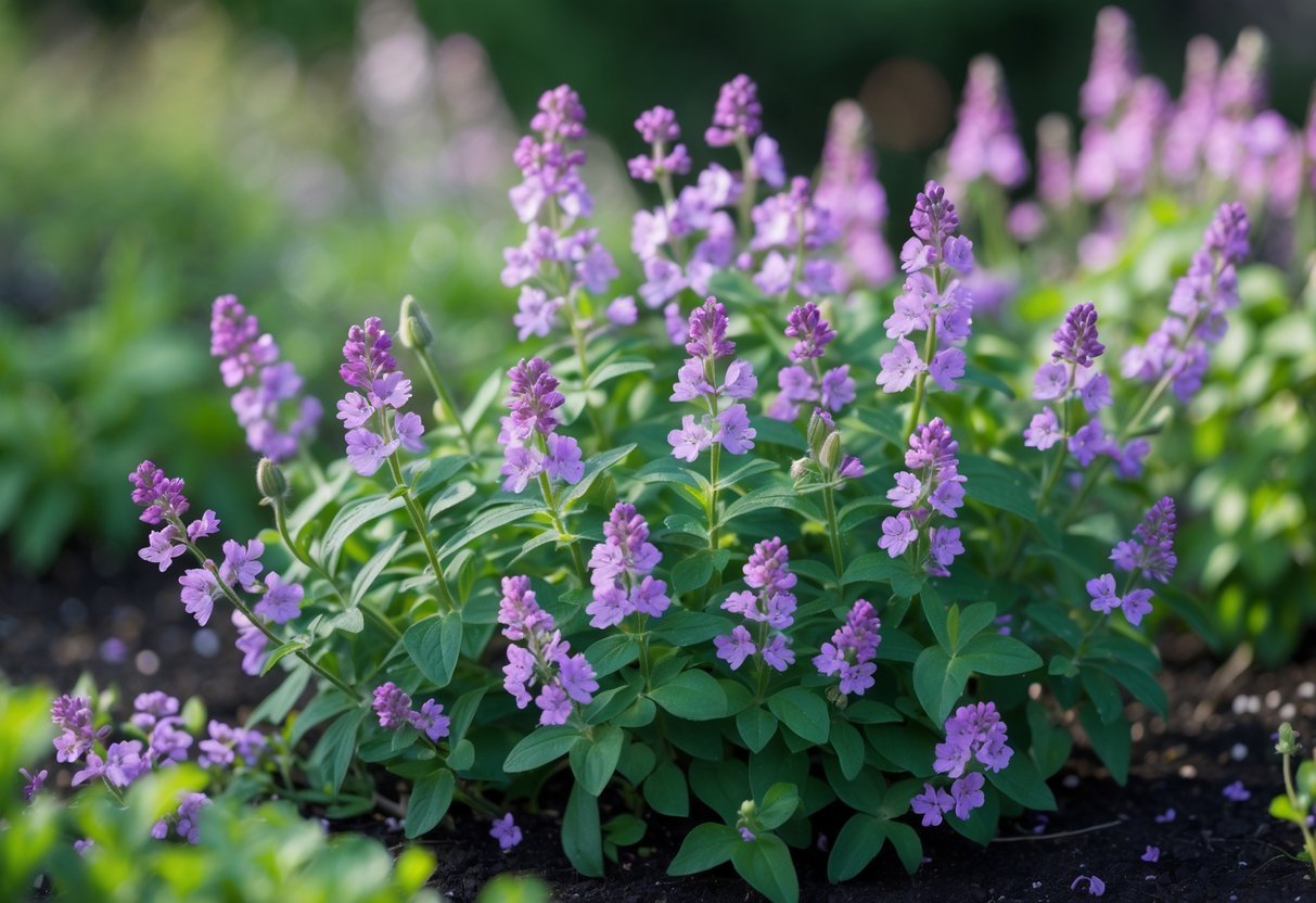 21+ Annual Flowers That Reseed: Easy Varieties for Effortless US Gardens 16 Clusters of purple and pink verbena flowers with green leaves growing in a garden.