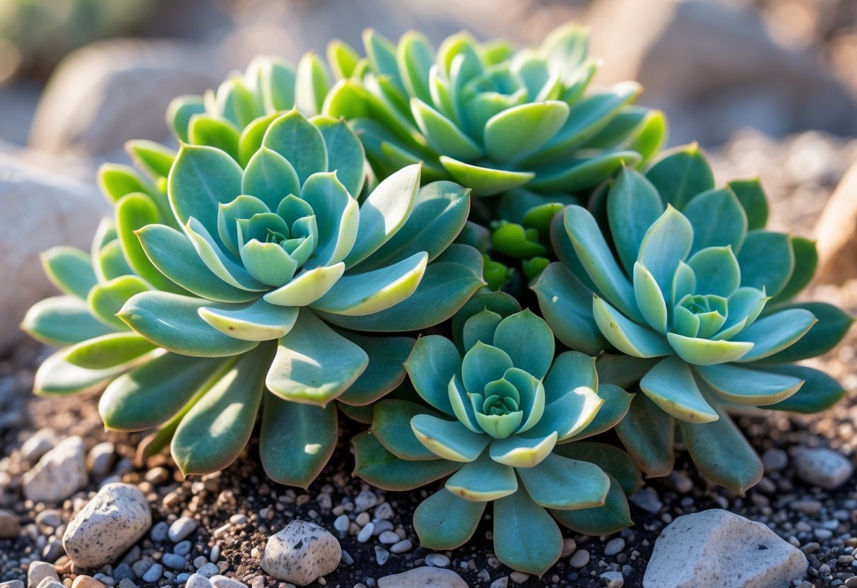 18+ Drought Resistant Plants: Proven Varieties Perfect for US Gardens and Landscapes 7 Close-up of green sedum plants growing in dry, rocky soil.