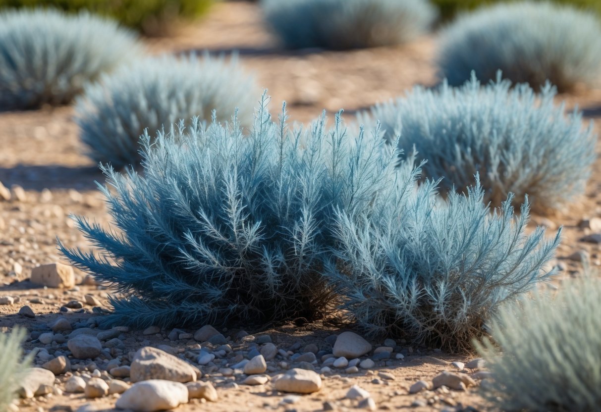 18+ Drought Resistant Plants: Proven Varieties Perfect for US Gardens and Landscapes 15 Clusters of blue fescue plants growing in dry, rocky soil under natural sunlight.