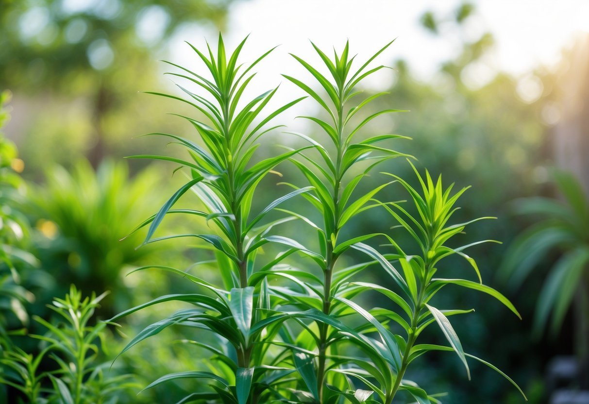 22+ Plants That Repel Mosquitoes: Effective Varieties for Your US Garden 4 Close-up of healthy green citronella plants growing outdoors with sunlight and blurred garden background.