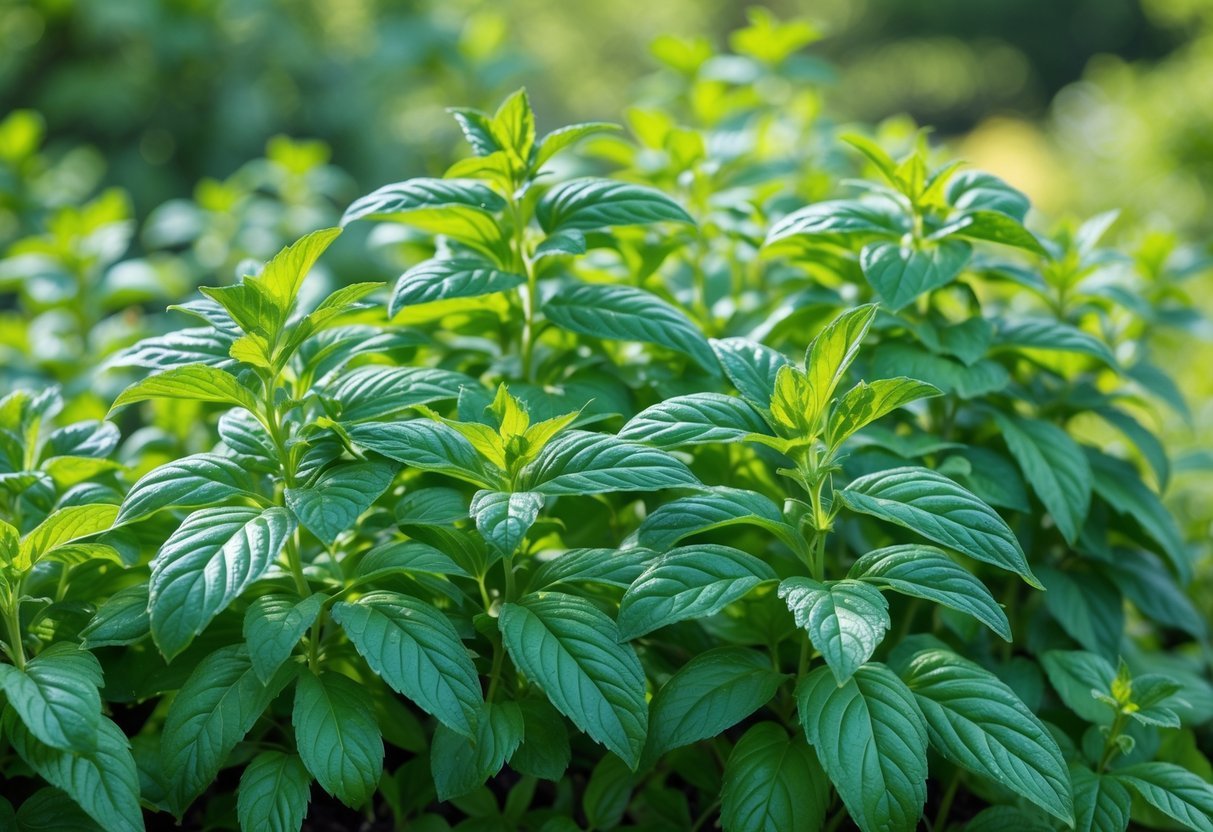 22+ Plants That Repel Mosquitoes: Effective Varieties for Your US Garden 11 Close-up of green lemon balm plants growing outdoors in a garden.