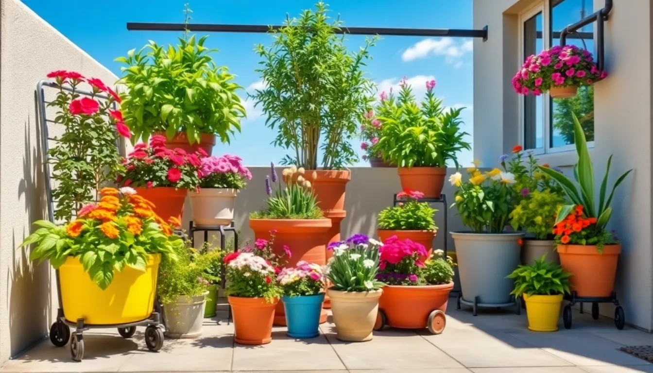 garden ideas using portable planters