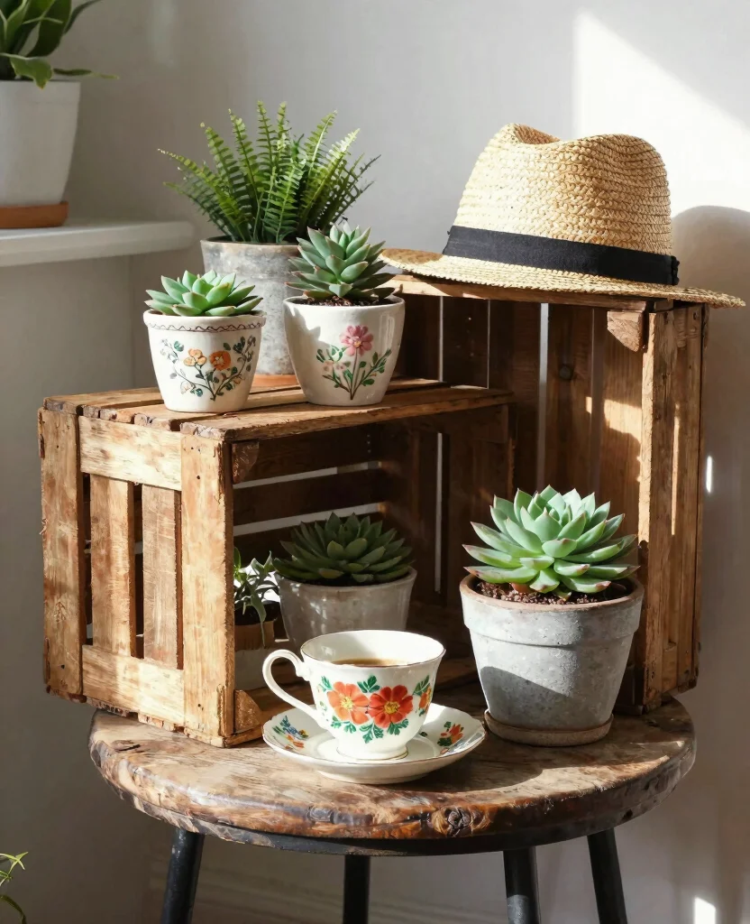 16 House Plant Display Ideas for Living Room Focal Points 15 16 House Plant Display Ideas for Living Room Focal Points 14. Repurposed Items 0