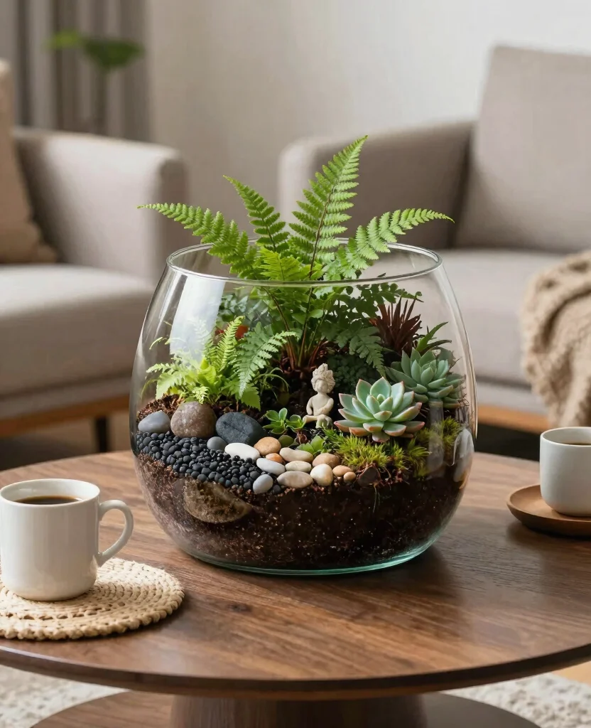 16 House Plant Display Ideas for Living Room Focal Points 4 16 House Plant Display Ideas for Living Room Focal Points 3. Terrarium Centerpiece 0