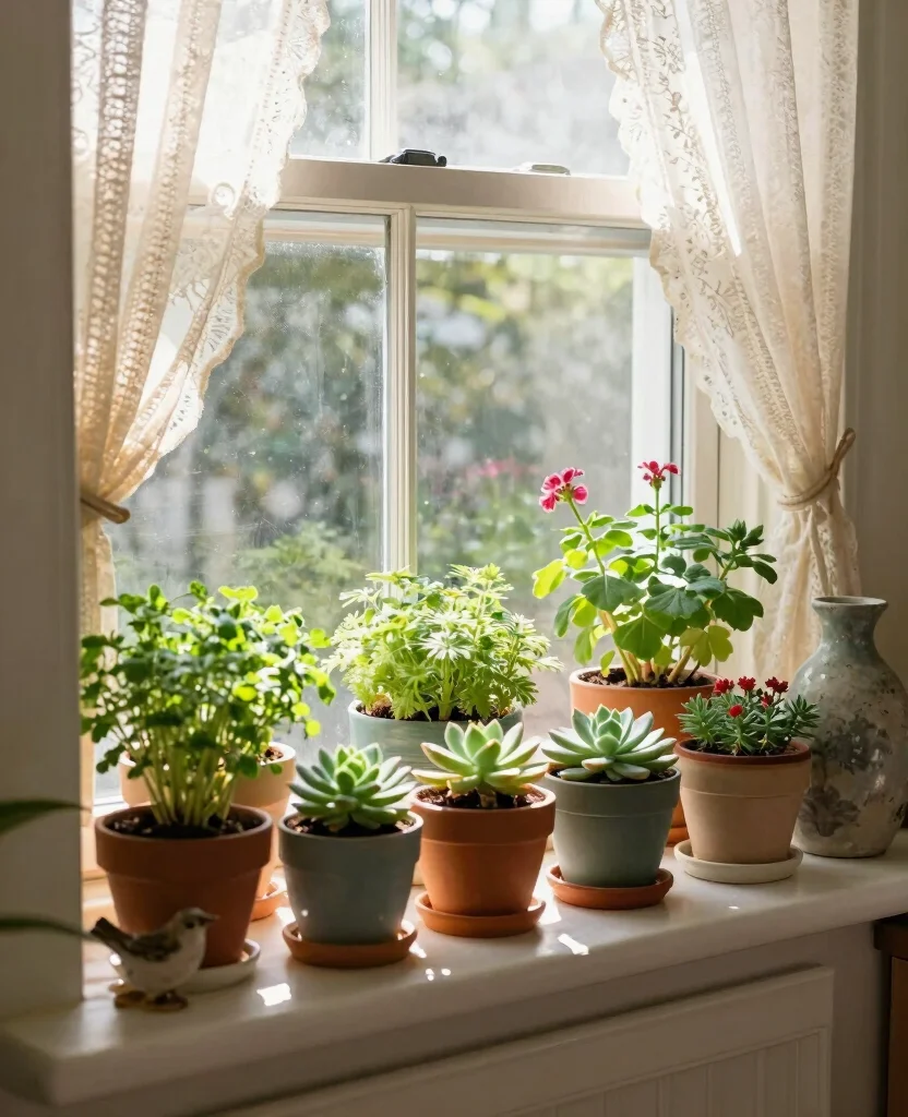 16 House Plant Display Ideas for Living Room Focal Points 8 16 House Plant Display Ideas for Living Room Focal Points 7. Window Sill Garden 0