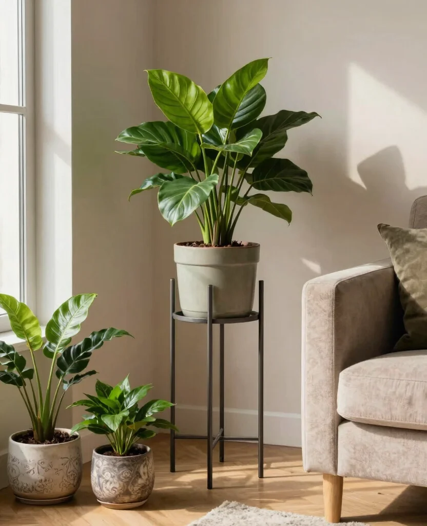 16 House Plant Display Ideas for Living Room Focal Points 10 16 House Plant Display Ideas for Living Room Focal Points 9. Stylish Plant Stands 0