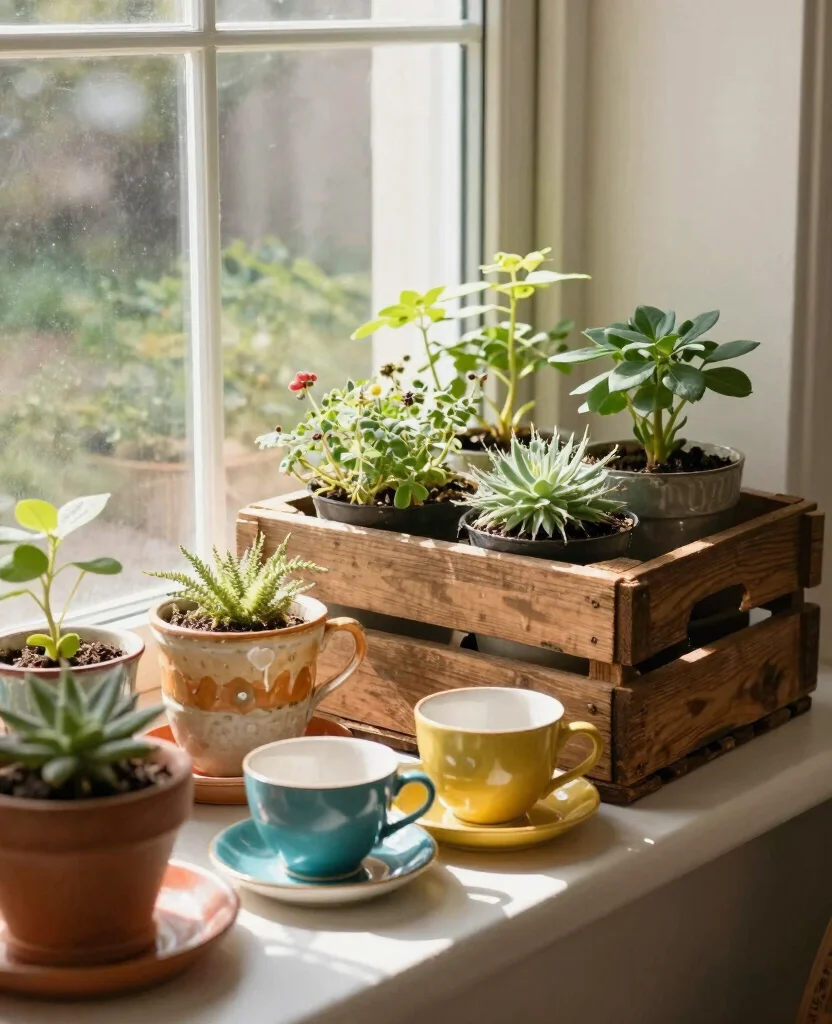 16 Plant Window Display Ideas to Maximize Natural Light 13 16 Plant Window Display Ideas to Maximize Natural Light 12. Repurposed Items as Planters 0