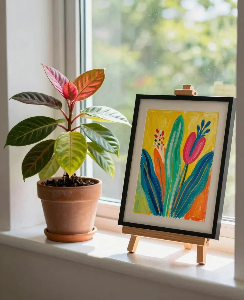 16 Plant Window Display Ideas to Maximize Natural Light 14 16 Plant Window Display Ideas to Maximize Natural Light 13. Plant and Art Combo 0