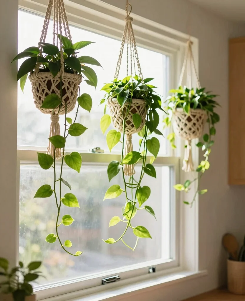 16 Plant Window Display Ideas to Maximize Natural Light 3 16 Plant Window Display Ideas to Maximize Natural Light 2. Hanging Planters 0