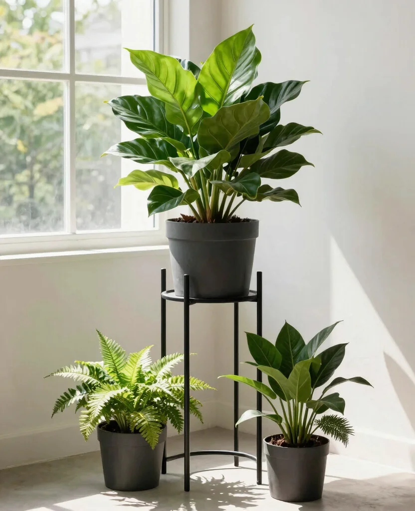 16 Plant Window Display Ideas to Maximize Natural Light 10 16 Plant Window Display Ideas to Maximize Natural Light 9. Statement Plant Stands 0