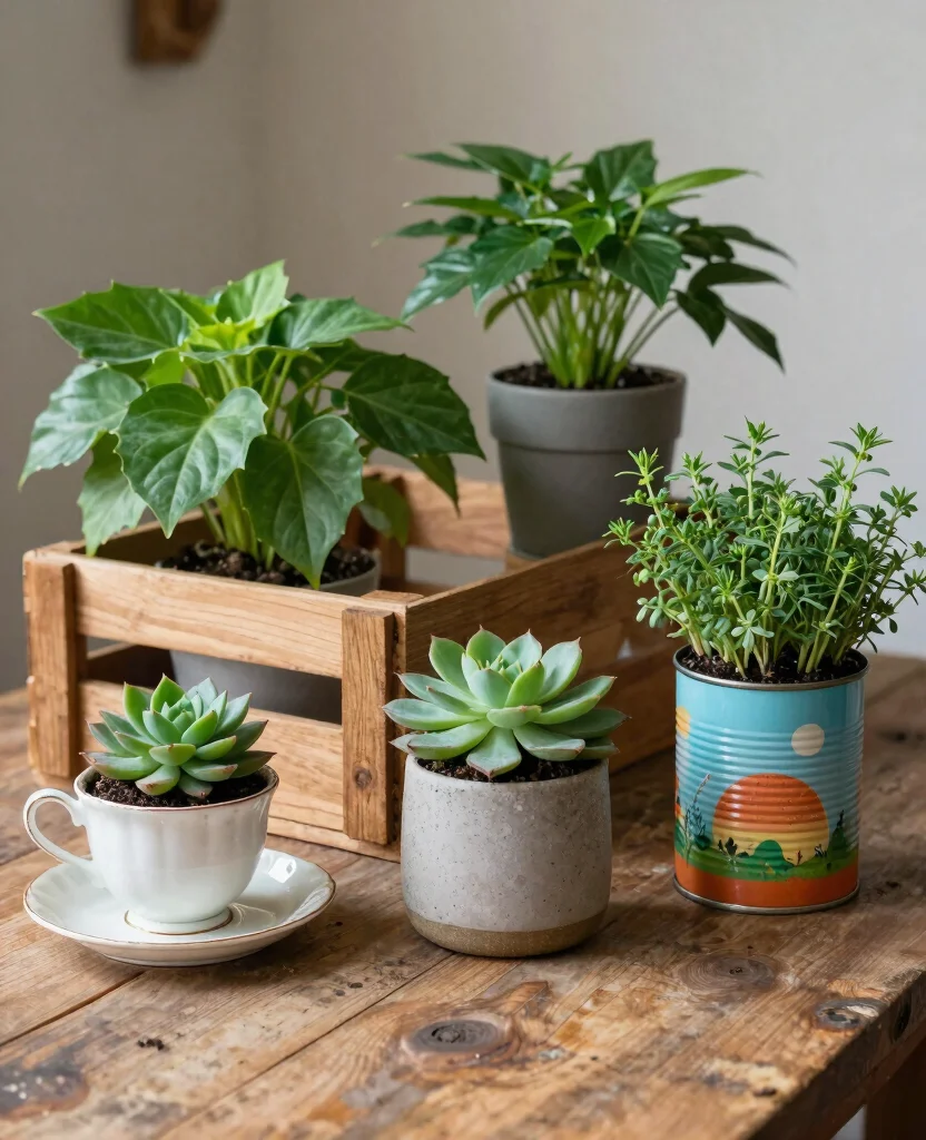 17 Indoor Plant Display Ideas to Refresh Your Living Space 12. Creative Use of Unconventional Containers 0