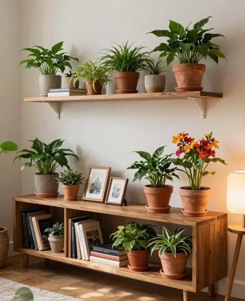 17 Indoor Plant Display Ideas to Refresh Your Living Space 4. Plant Shelves 0