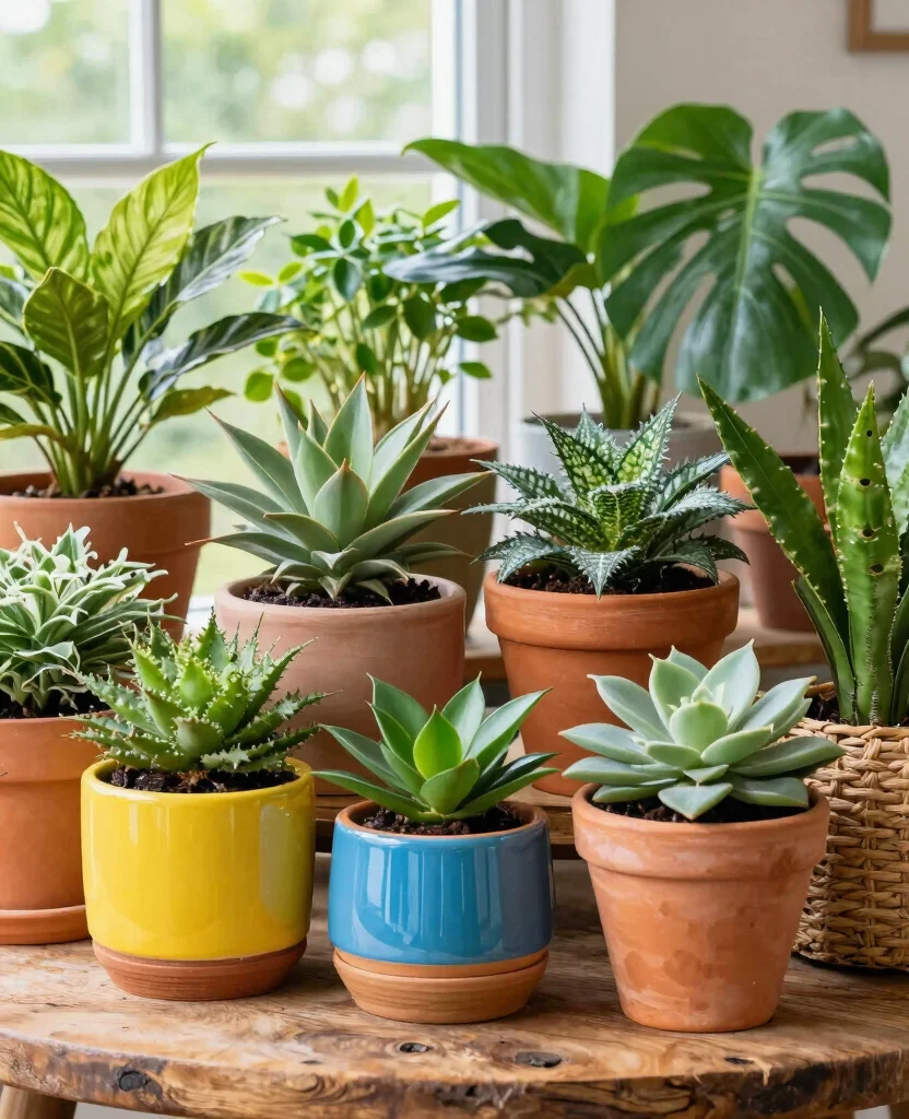 17 Indoor Plant Display Ideas to Refresh Your Living Space 9. Decorative Pot Displays 0