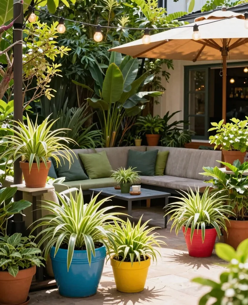 17 Spider Plant Display Ideas for a Stunning Green Look 14 17 Spider Plant Display Ideas for a Stunning Green Look 13. Outdoor Spaces for a Vibrant Touch 0