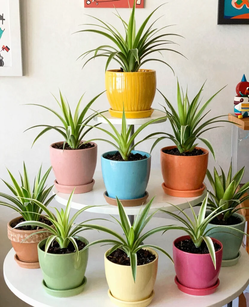 17 Spider Plant Display Ideas for a Stunning Green Look 17 17 Spider Plant Display Ideas for a Stunning Green Look 16. Playful Group Arrangements 0