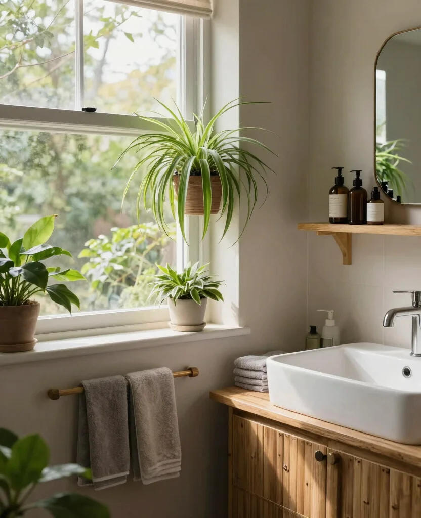 17 Spider Plant Display Ideas for a Stunning Green Look 4 17 Spider Plant Display Ideas for a Stunning Green Look 3. Bathroom Greenery for a Relaxing Vibe 0