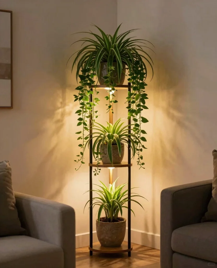 17 Spider Plant Display Ideas for a Stunning Green Look 10 17 Spider Plant Display Ideas for a Stunning Green Look 9. Corner Displays that Draw the Eye 0