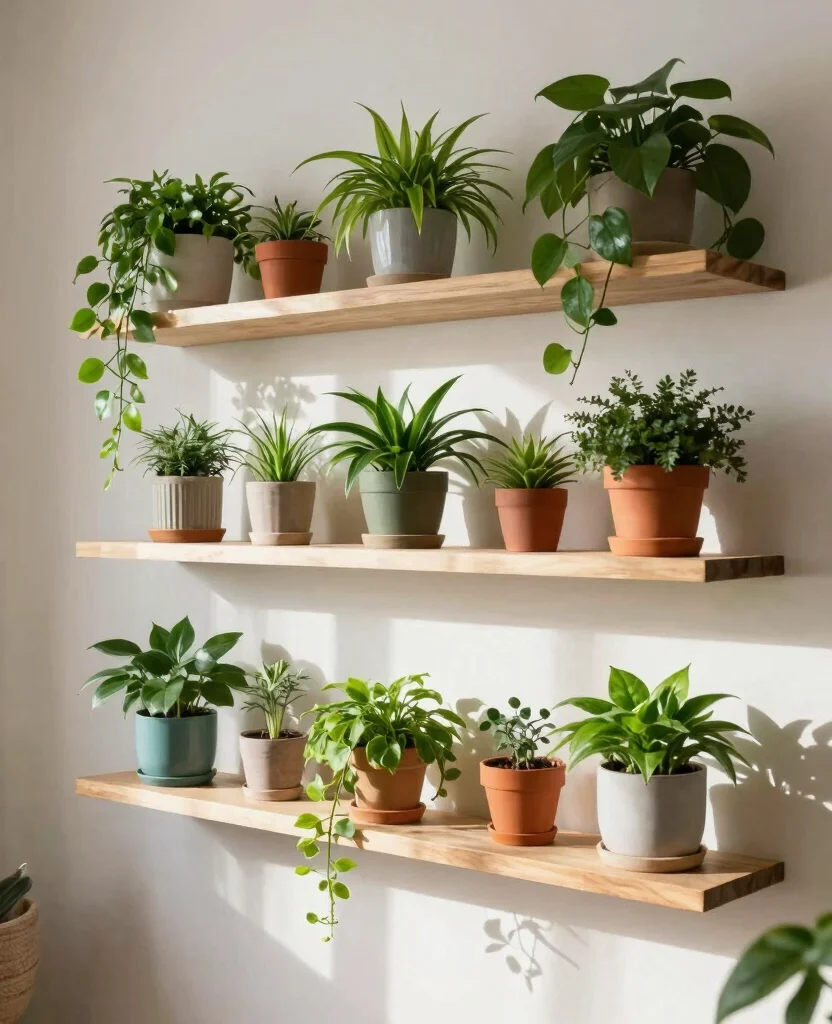 17 Unique Plant Display Ideas That Stand Out From the Rest 6. Floating Shelves 0