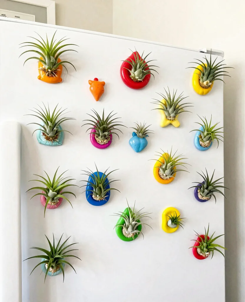 18 Air Plant Display Ideas for Bathroom Spa-Like Transformations 12 18 Air Plant Display Ideas for Bathroom Spa Like Transformations 11. Air Plant Magnet Displays 0