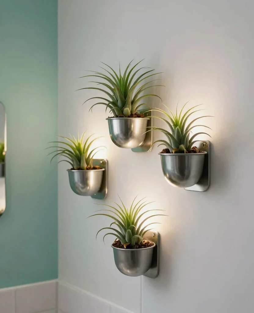 18 Air Plant Display Ideas for Bathroom Spa-Like Transformations 14 18 Air Plant Display Ideas for Bathroom Spa Like Transformations 13. Wall Mounted Plant Holders 0