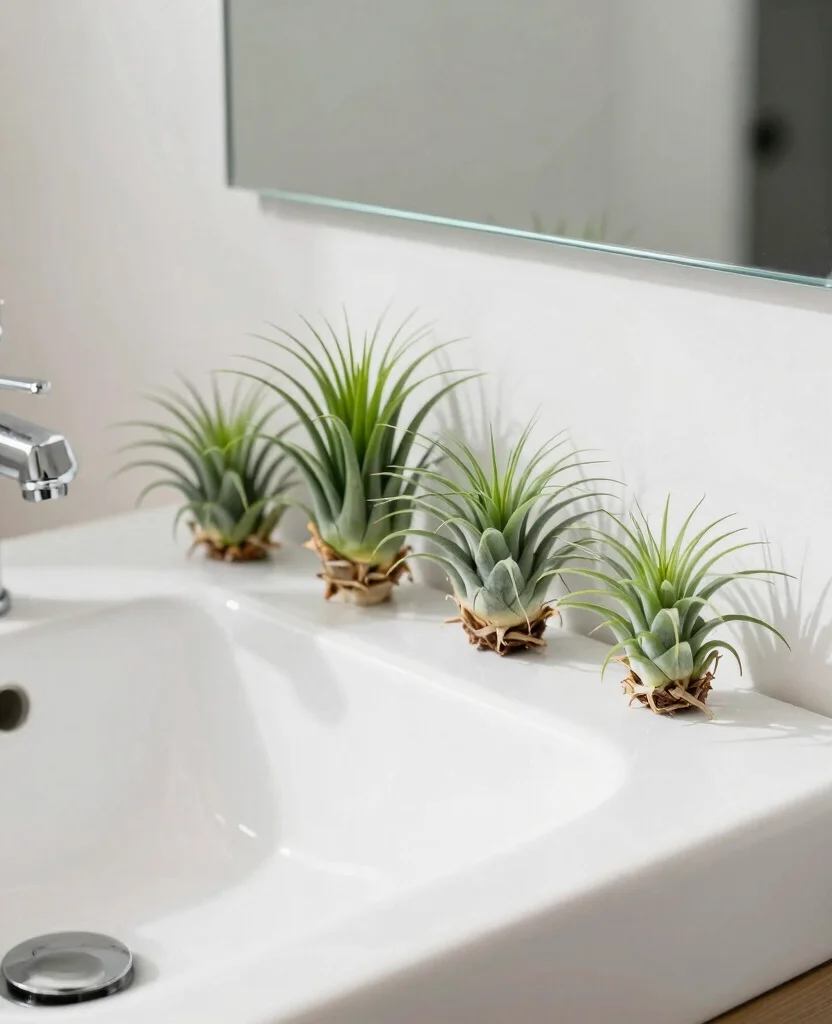 18 Air Plant Display Ideas for Bathroom Spa-Like Transformations 18 18 Air Plant Display Ideas for Bathroom Spa Like Transformations 17. Air Plant on the Edge of a Sink 0