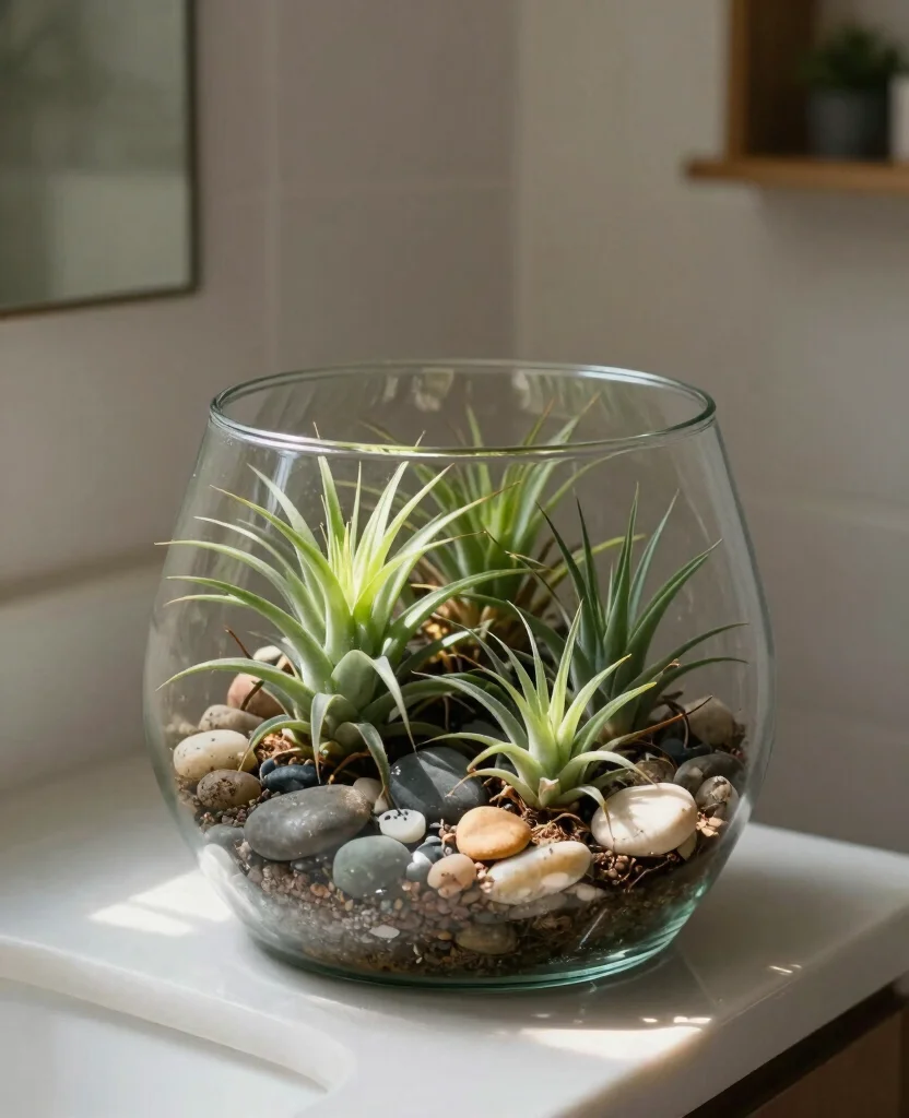 18 Air Plant Display Ideas for Bathroom Spa-Like Transformations 4 18 Air Plant Display Ideas for Bathroom Spa Like Transformations 3. Air Plant Terrarium 0