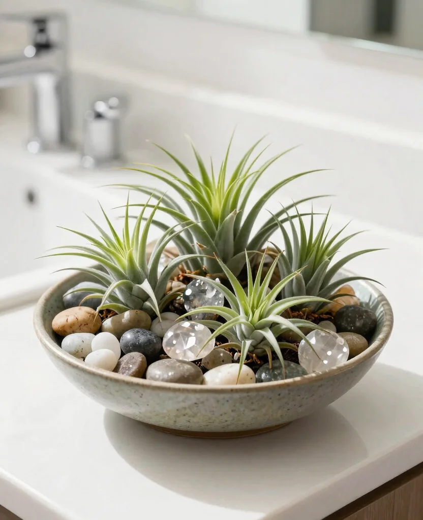 18 Air Plant Display Ideas for Bathroom Spa-Like Transformations 7 18 Air Plant Display Ideas for Bathroom Spa Like Transformations 6. Air Plant Centerpiece 0