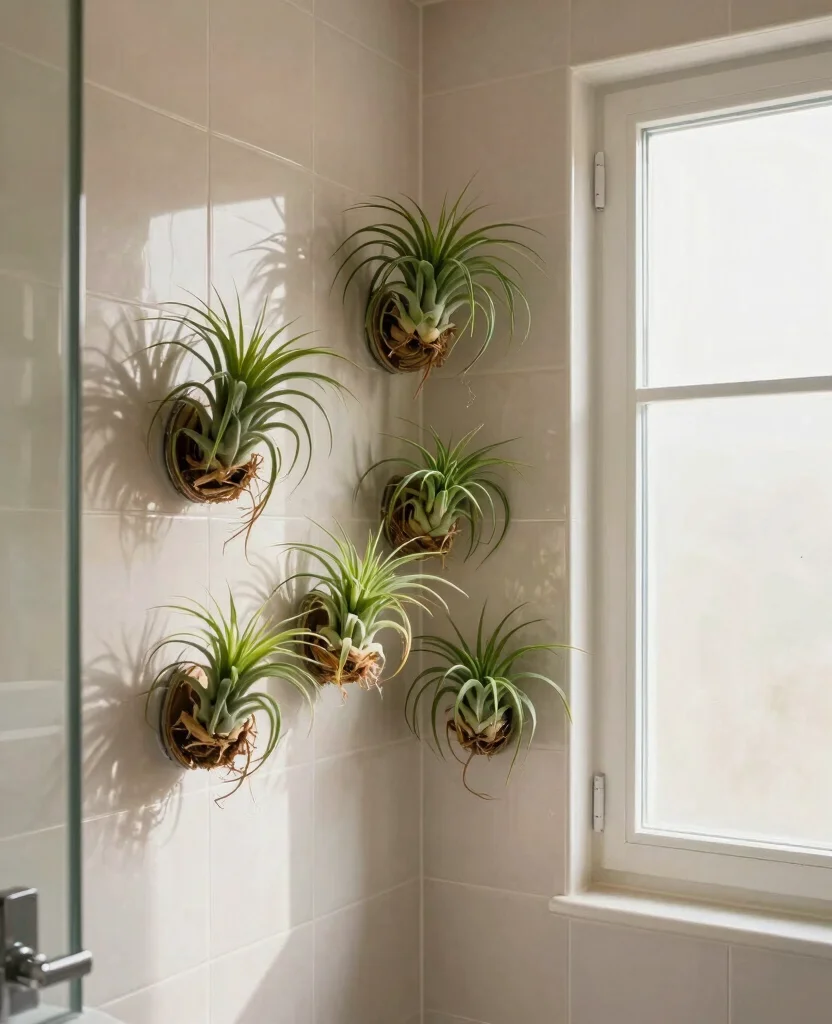 18 Air Plant Display Ideas for Bathroom Spa-Like Transformations 9 18 Air Plant Display Ideas for Bathroom Spa Like Transformations 8. Air Plant Shower Corner 0