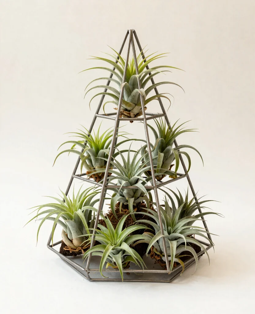 18 Air Plant Display Ideas to Elevate Your Home Decor 11. Air Plant Pyramid Displays 0