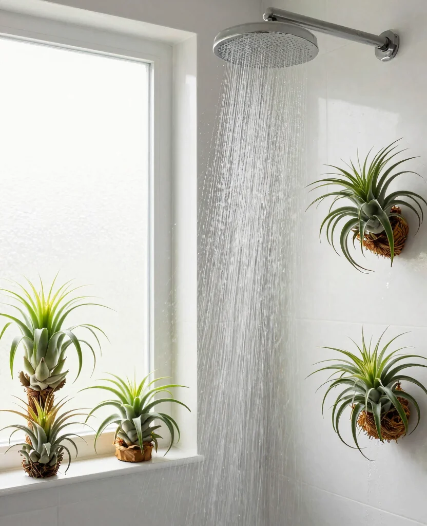 18 Air Plant Display Ideas to Elevate Your Home Decor 18. Air Plant Shower Display 0