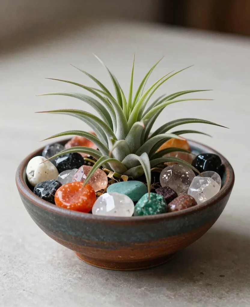 18 Hanging Air Plant Display Ideas for a Vertical Garden 13. Decorative Bowls and Trays 0