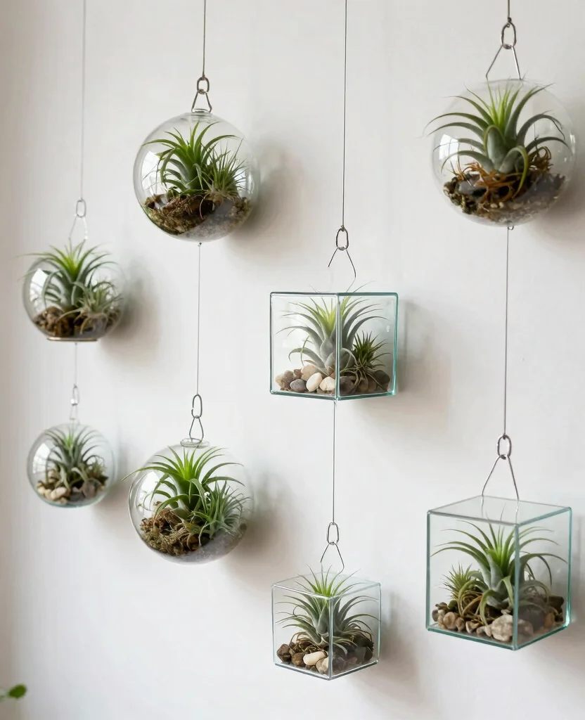 19 Air Plant Display Ideas Unique and Artistic Styles 1. Wall Mounted Glass Terrariums 0
