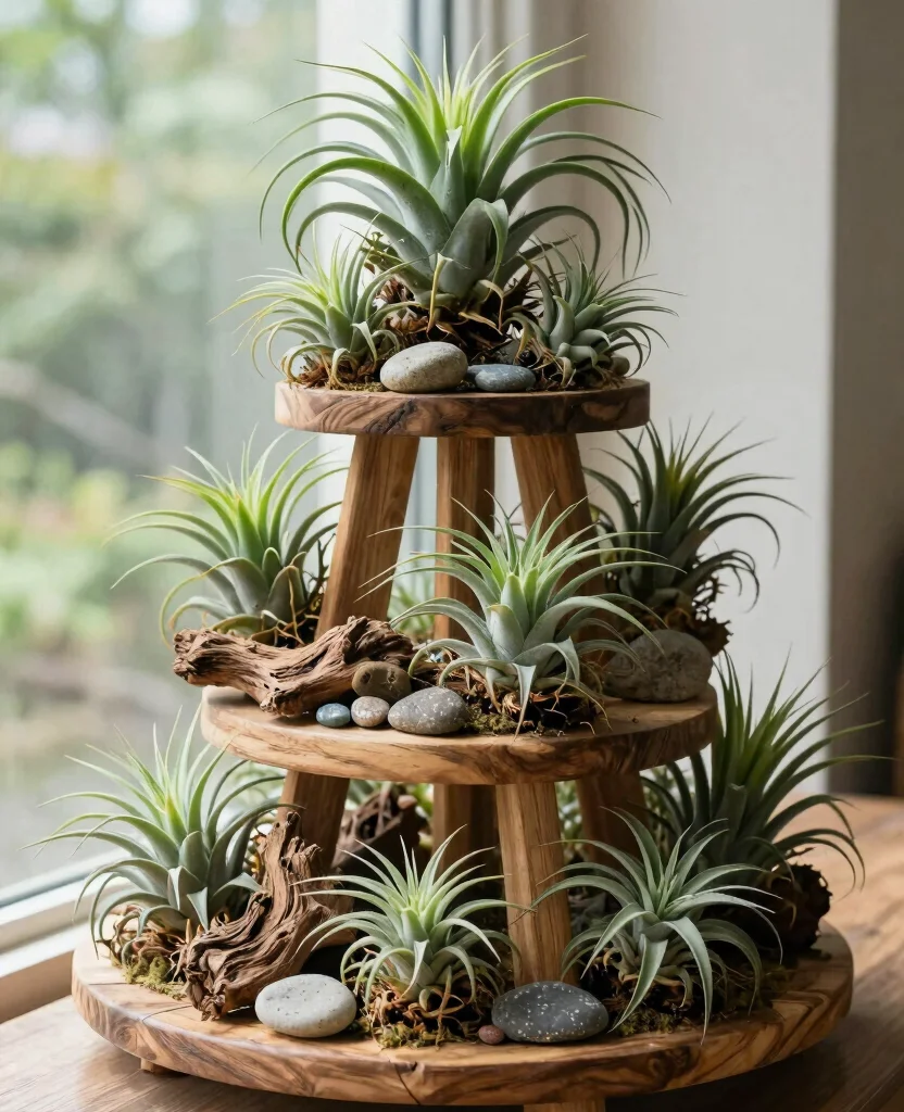 19 Air Plant Display Ideas Unique and Artistic Styles 17. Multi Tiered Plant Stand 0