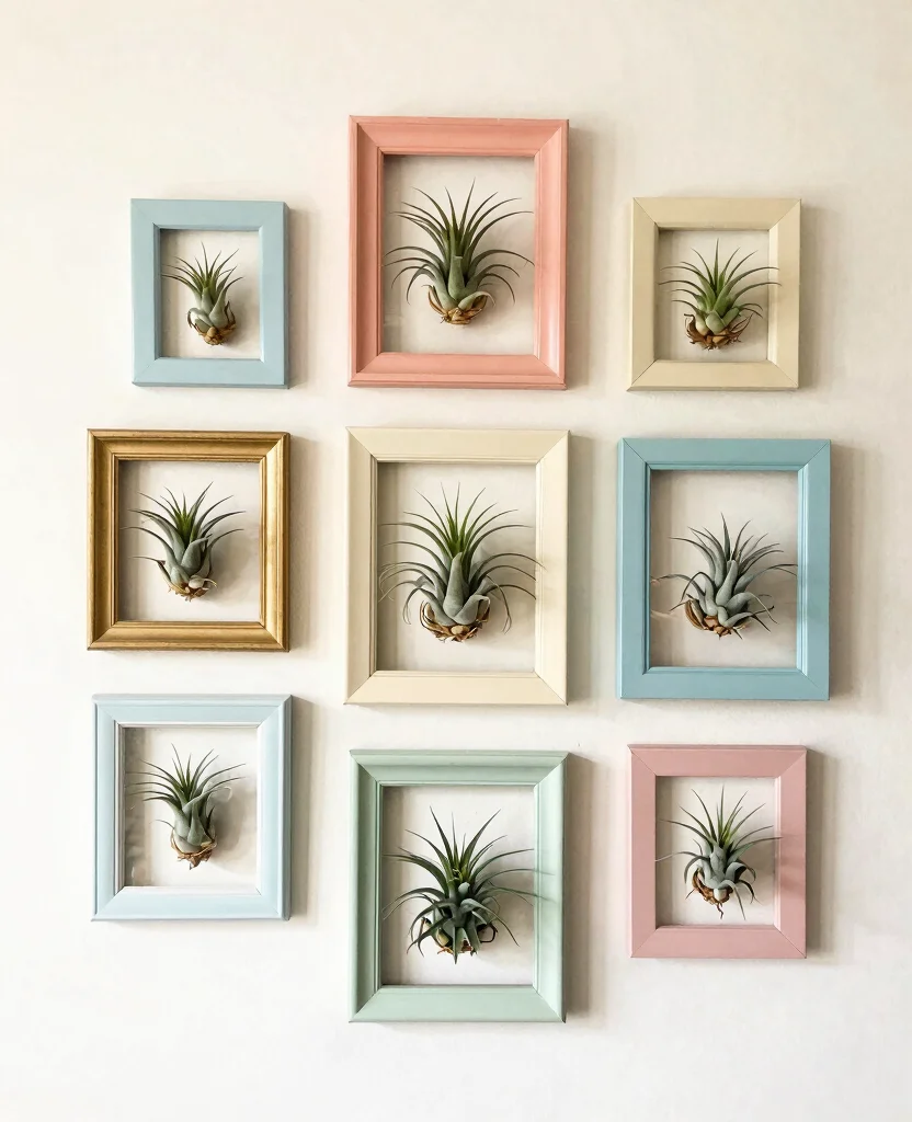 19 Air Plant Display Ideas Unique and Artistic Styles 6. Vintage Picture Frames 0