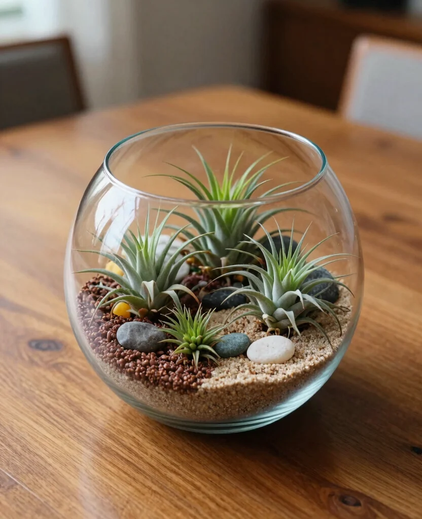 19 Air Plant Display Ideas Unique and Artistic Styles 8. Terrarium Table Centerpiece 0