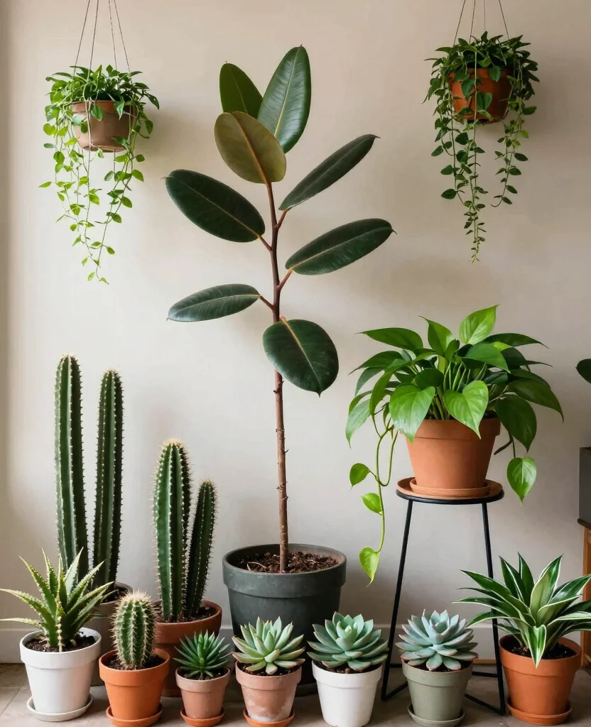 19 Large Plant Display Indoor Tips for Massive Greenery 2. Mix Plant Heights 0