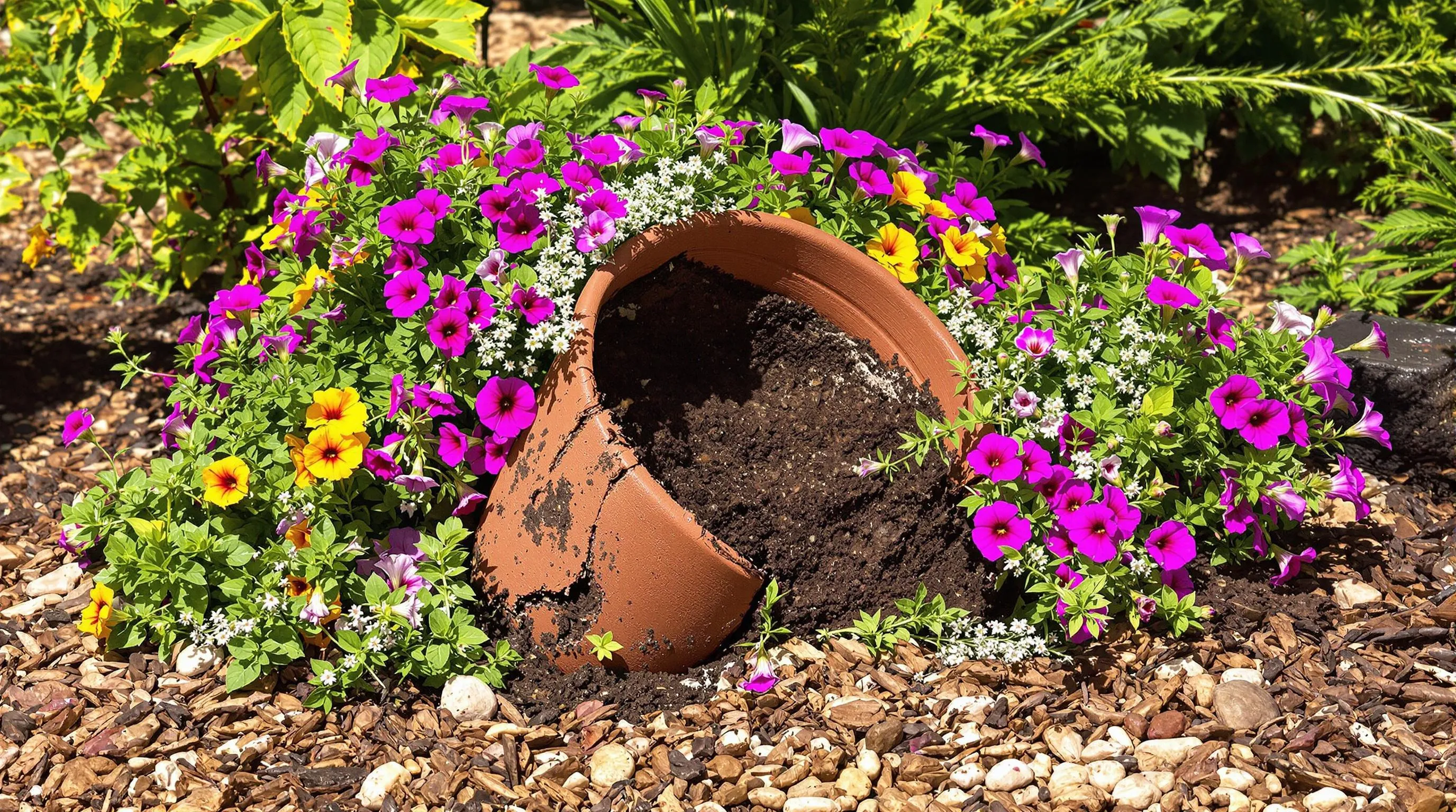 10 Magical Broken Pot Garden Ideas: Transform Shattered Pottery into Garden Art 3 1 broken pots garden ideas