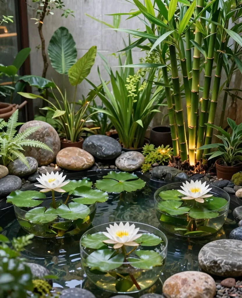 20 Creative Plant Display Indoor Setups for Art Lovers 19. Indoor Water Garden 0