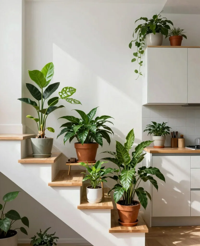 20 House Plant Display Ideas for a Lush Indoor Jungle 15. Creative Use of Space 0