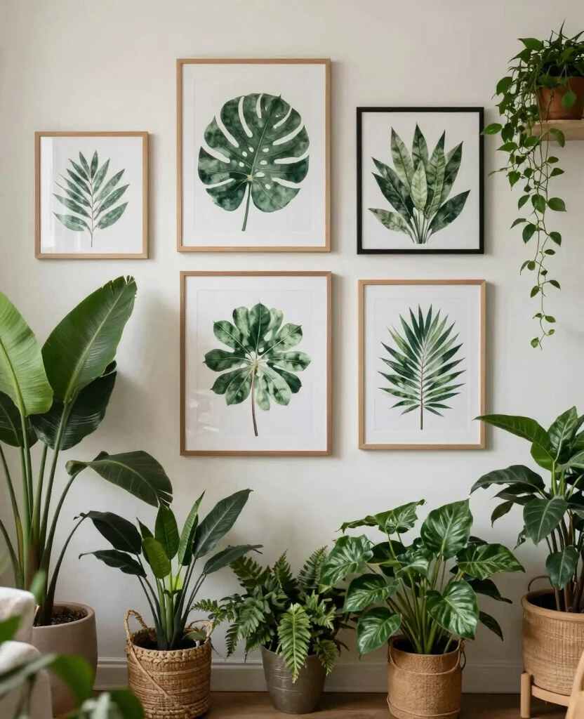 20 House Plant Display Ideas for a Lush Indoor Jungle 19. Nature Inspired Art 0