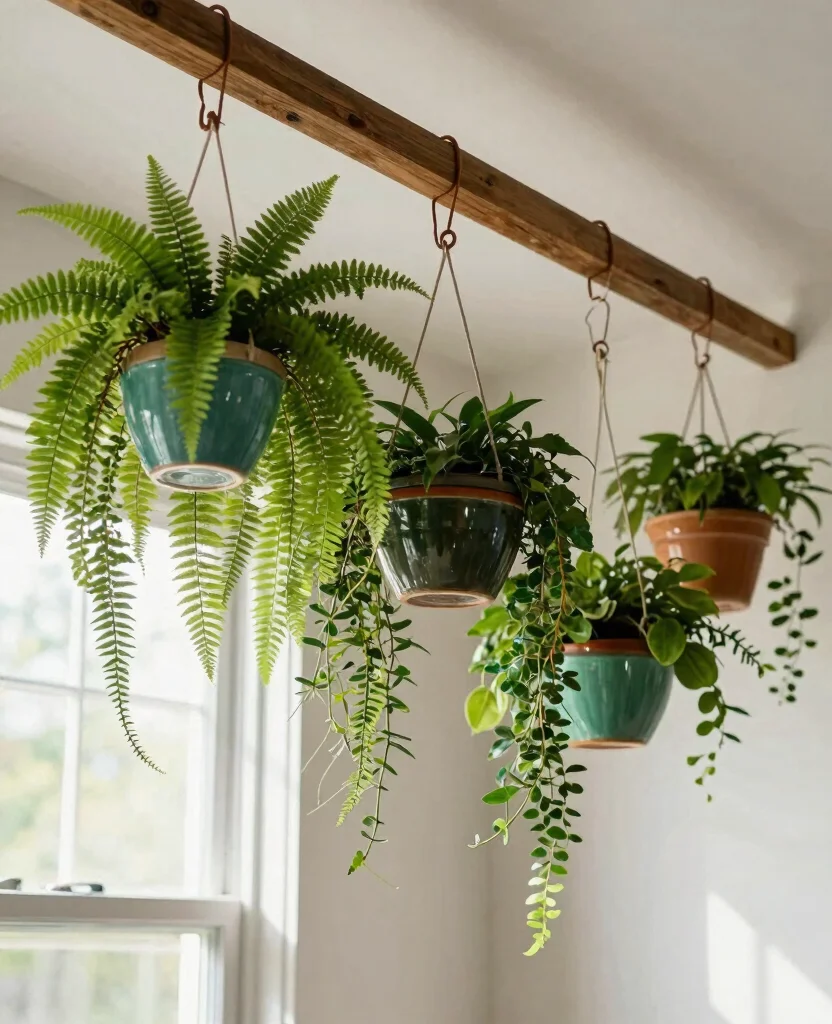 20 House Plant Display Ideas for a Lush Indoor Jungle 2. Hanging Planters 0