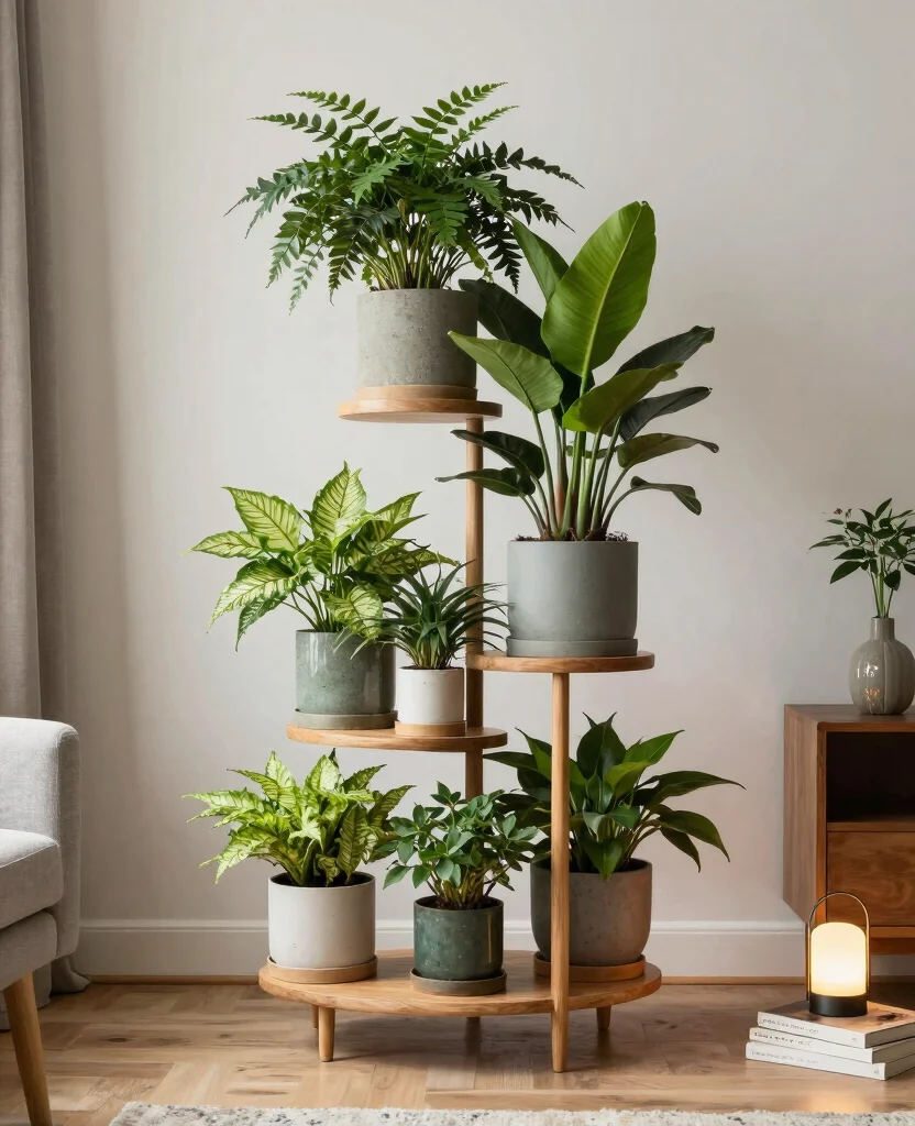20 House Plant Display Ideas for a Lush Indoor Jungle 8. Plant Stands 0