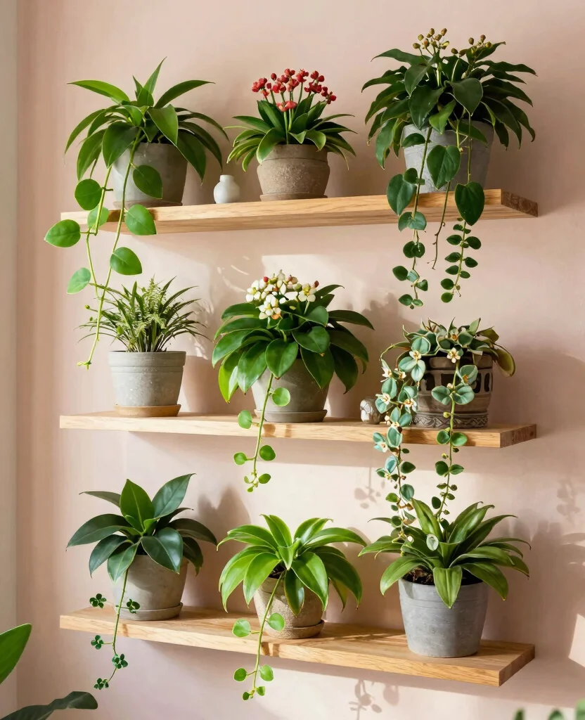20 Hoya Plant Display Ideas Every Collector Needs to See 4 20 Hoya Plant Display Ideas Every Collector Needs to See 3. Cascading Shelves 0