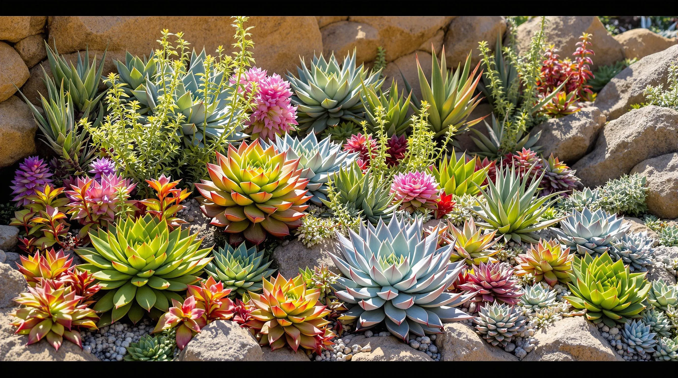 2 succulent rock garden ideas