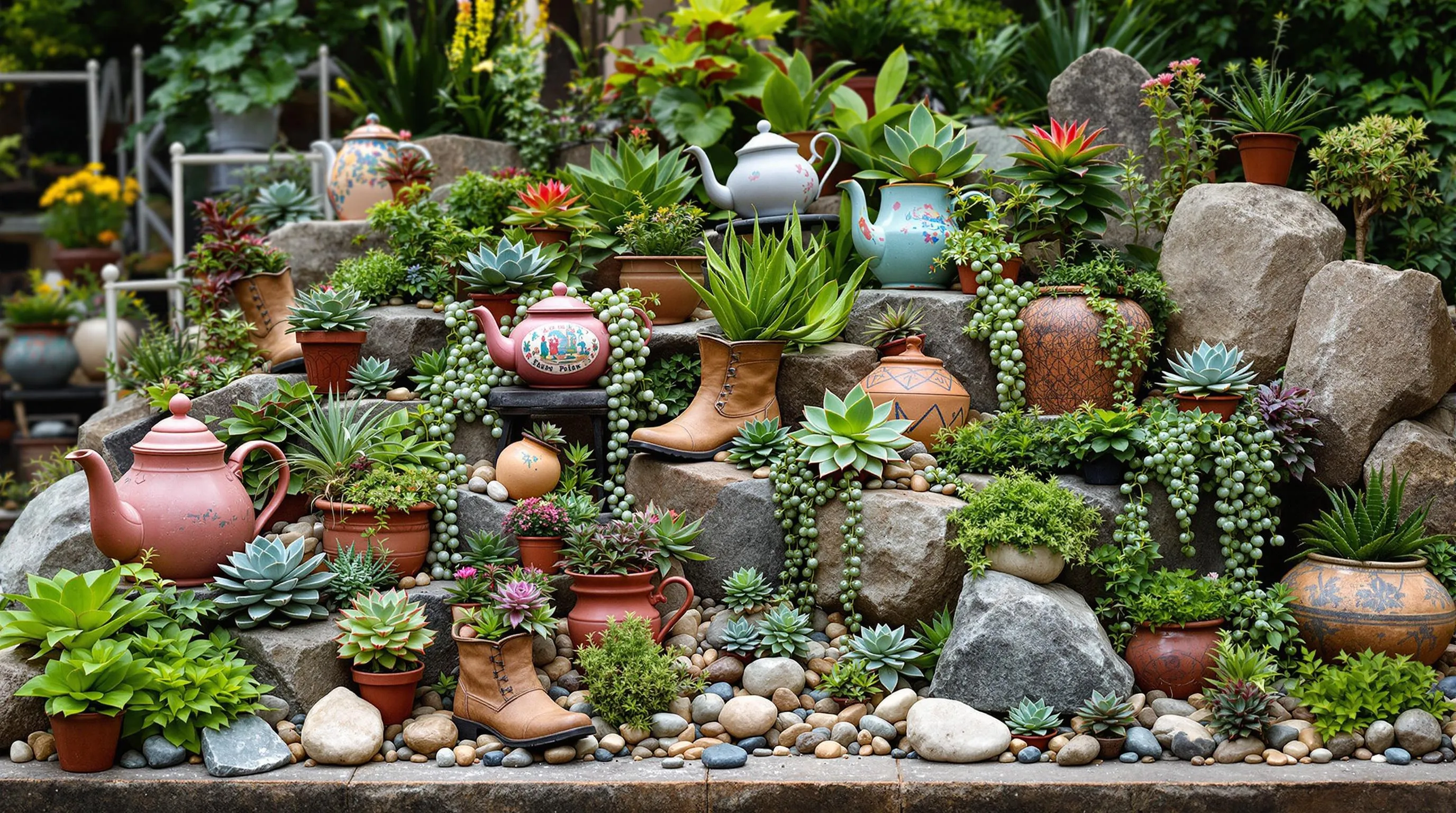 3 succulent rock garden ideas