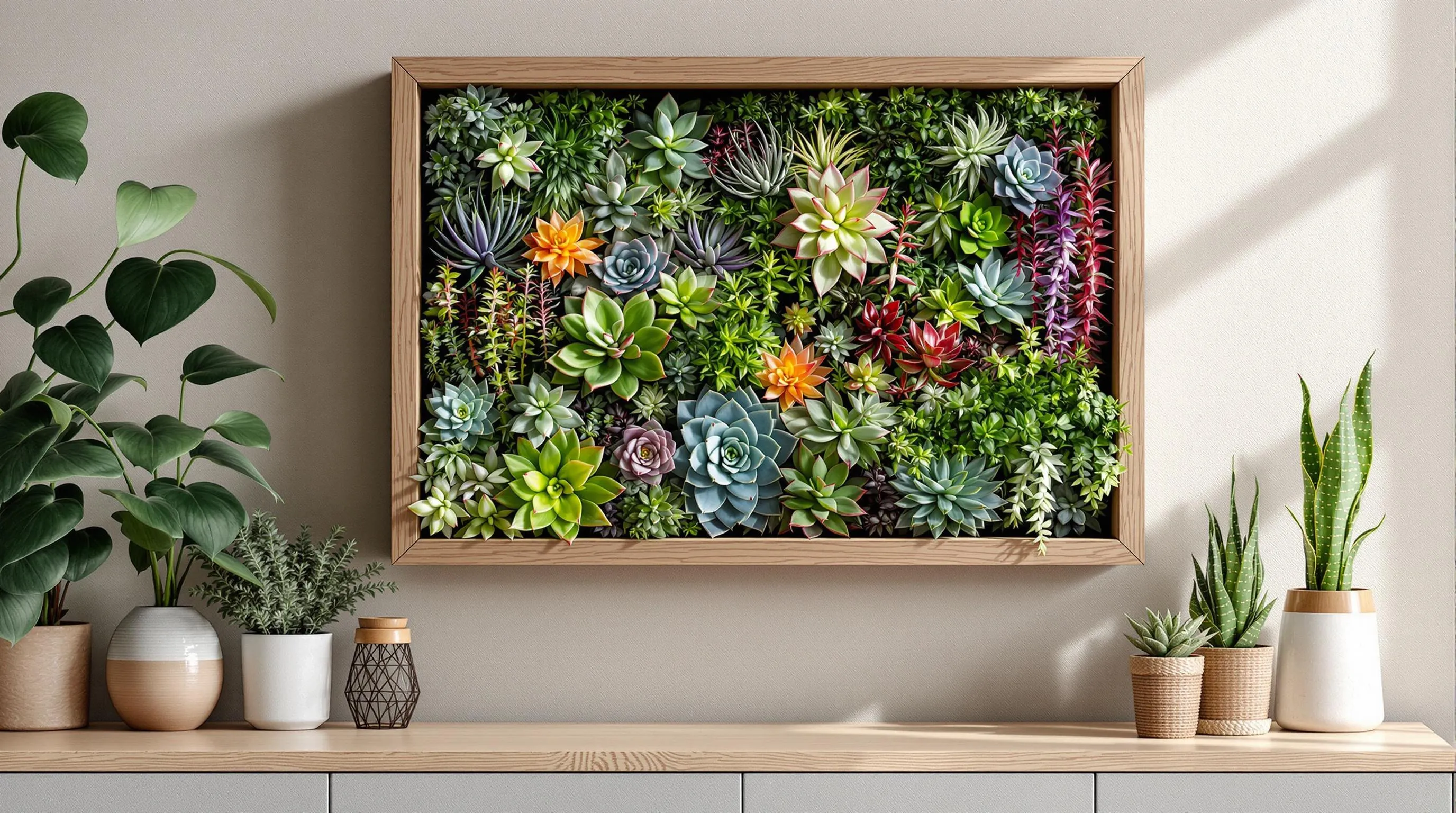 4 succulent wall frame garden ideas
