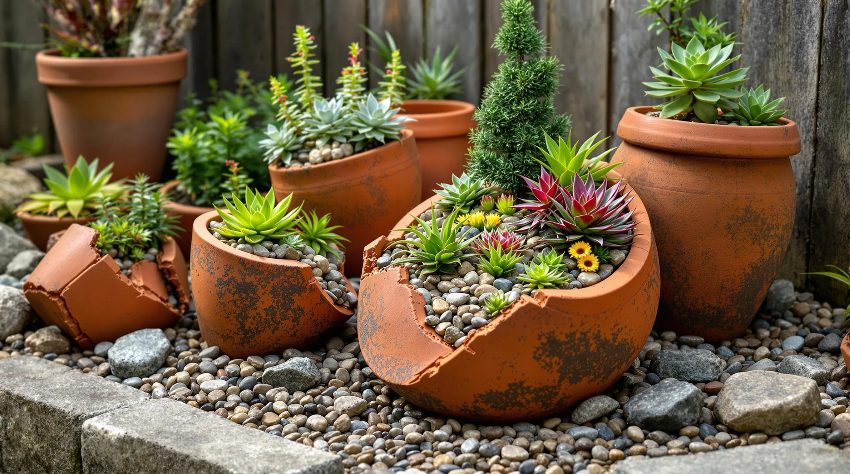 10 Magical Broken Pot Garden Ideas: Transform Shattered Pottery into Garden Art 10 8 broken pots garden ideas