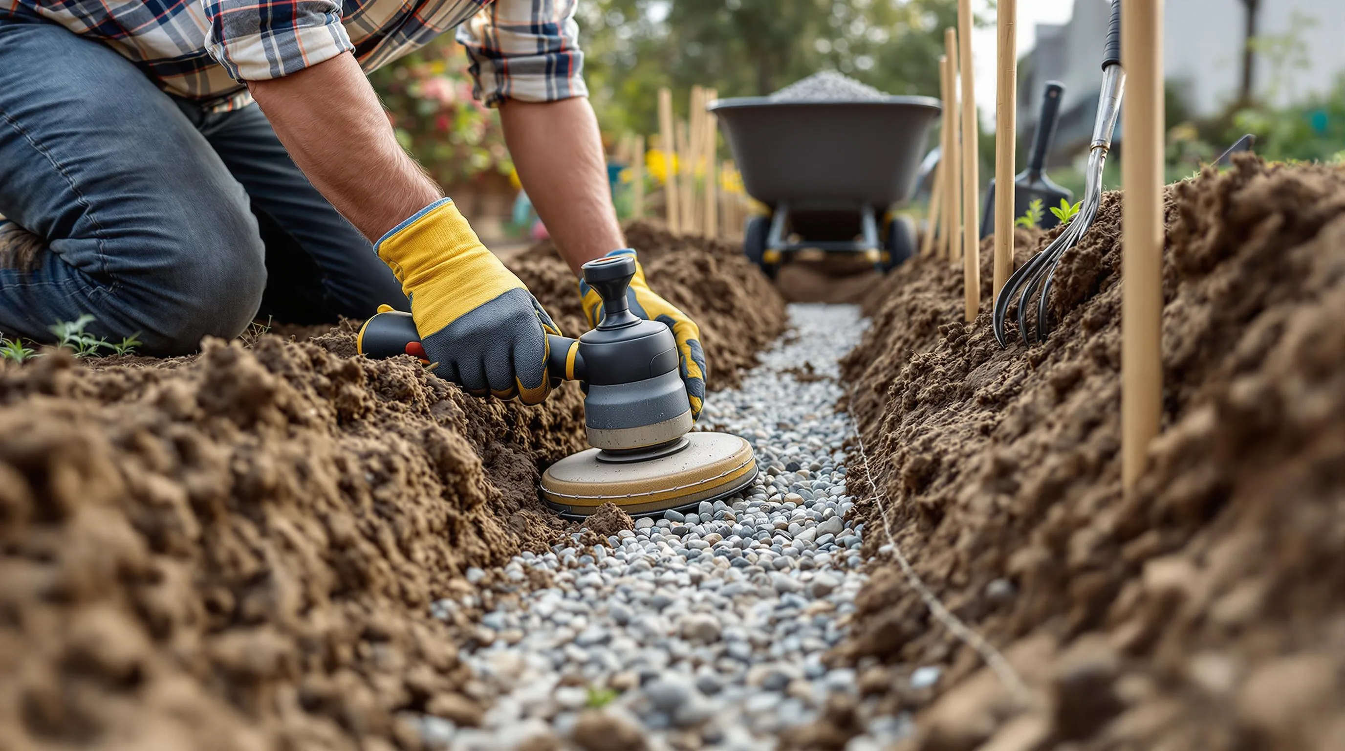 1 gravel drainage path
